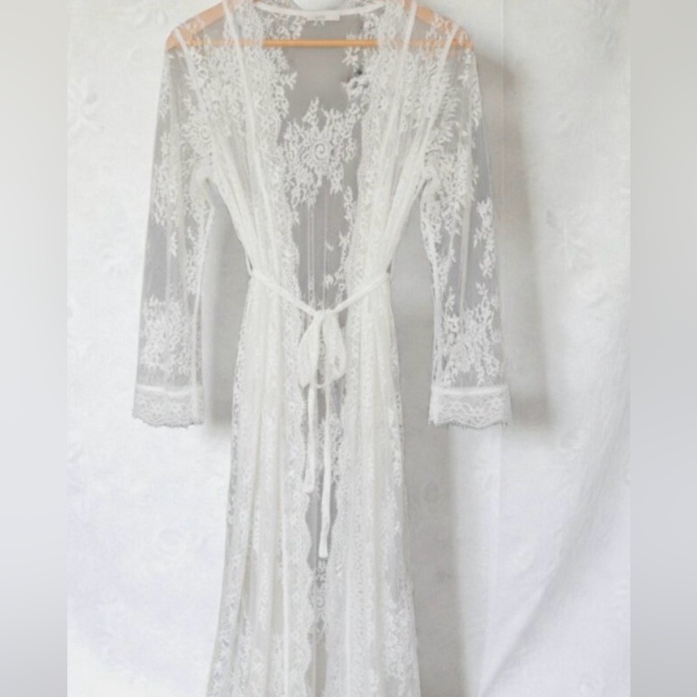 Bridal Lace Robe White JULIETTE ROBE  by VIVILOVE Long Bride Feminine New